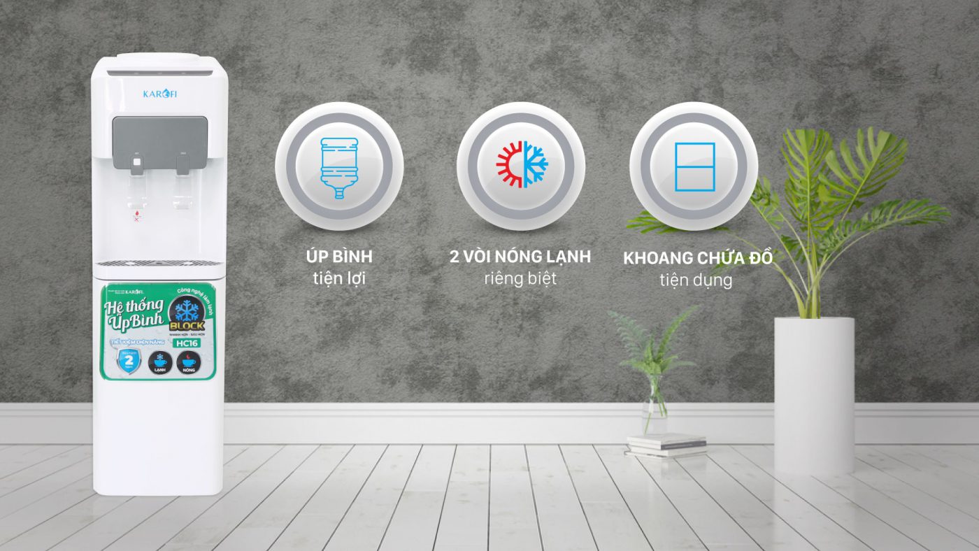 Cây nước nóng lạnh Karofi HC16 úp bình