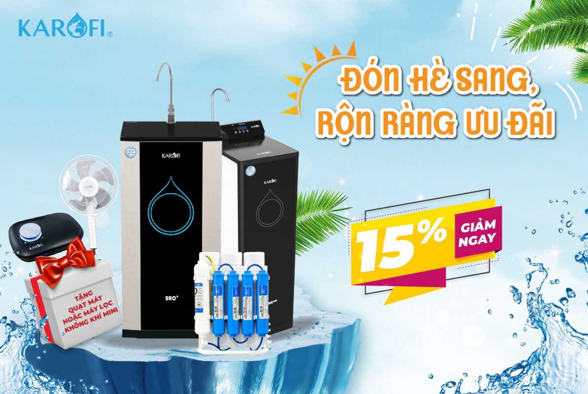 Siêu khuyến mại chào hè 2021 cùng Karofi, cơ hội sở hữu các dòng máy lọc nước RO tiện dụng, đa chức năng với giá cực sốc - Tặng thêm quạt thông minh hoặc máy lọc không khí mini cho hè thêm trong lành tươi mát.