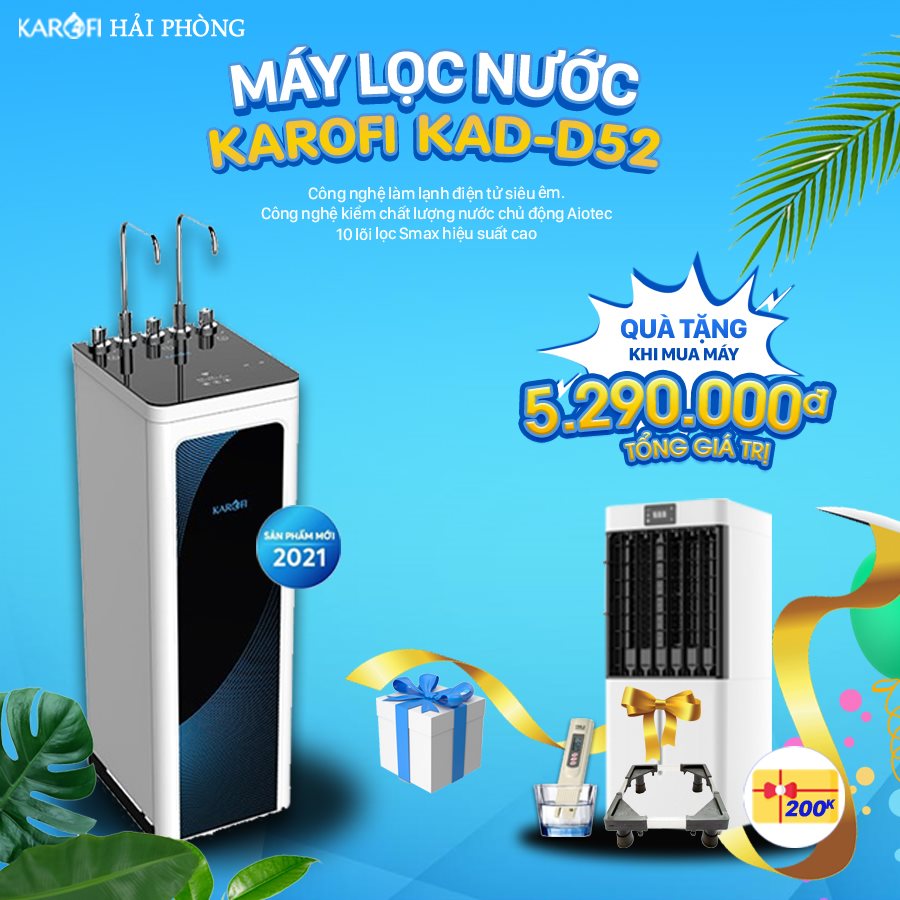 Máy lọc nước nóng lạnh Karofi KAD-D52