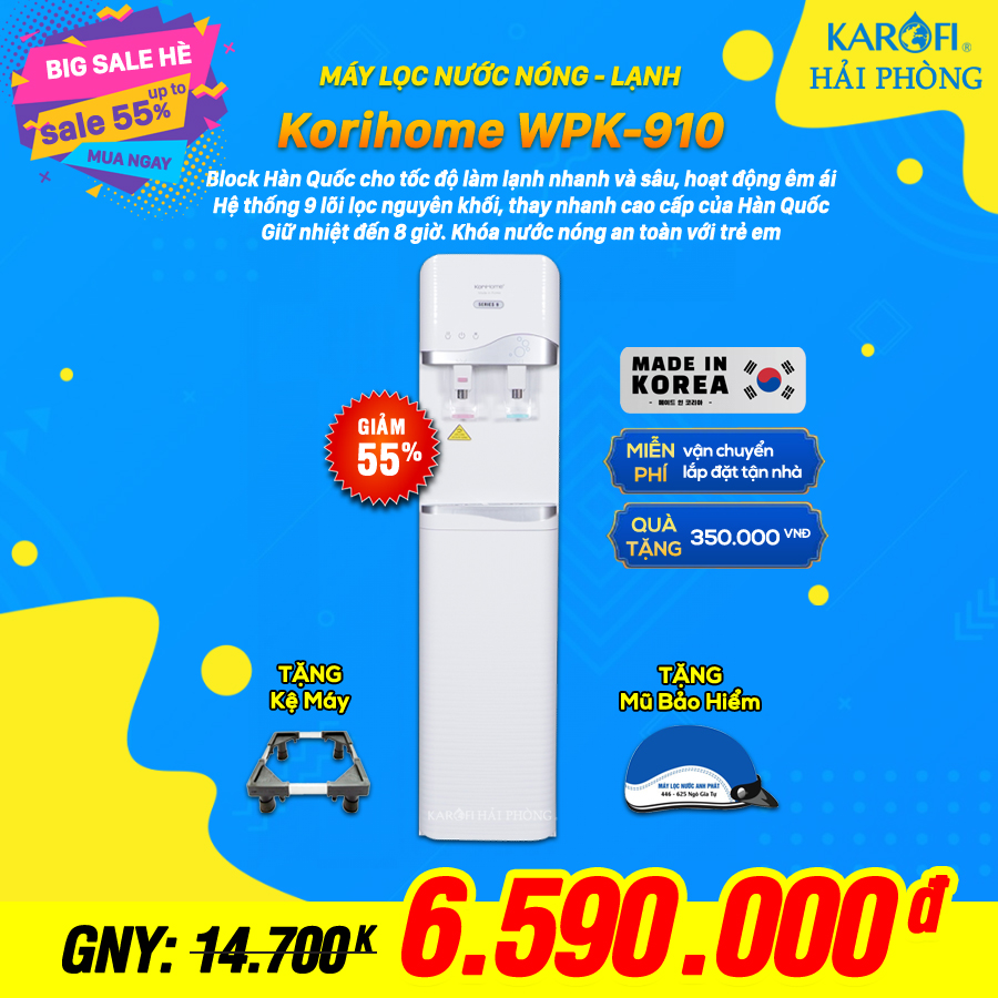 Máy lọc nước tích hợp nóng lạnh Korihome Series 9 WPK-910