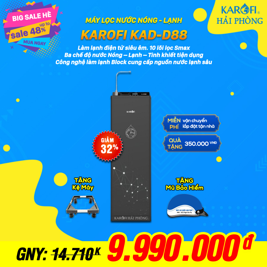 Máy lọc nước nóng lạnh Karofi KAD-D88