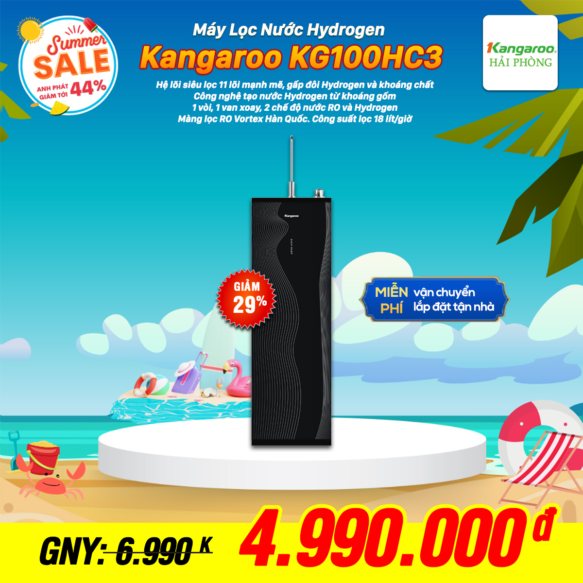 Máy lọc nước Kangaroo Hydrogen KG100HC3