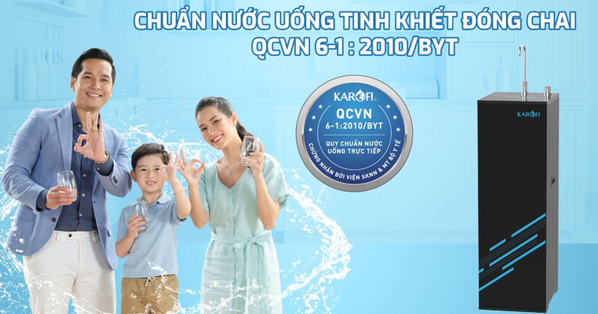 Karofi KAQ-D20 đạt chuẩn quốc gia về nước uống tinh khiết đóng chai
