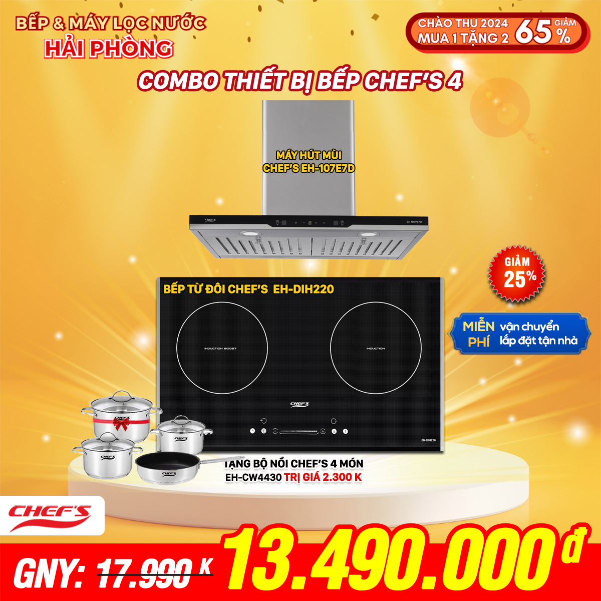 Combo-4-Bep-Chefs-DIH220 Khuyến mãi Bếp Karofi HP tháng 8 2024 - 1