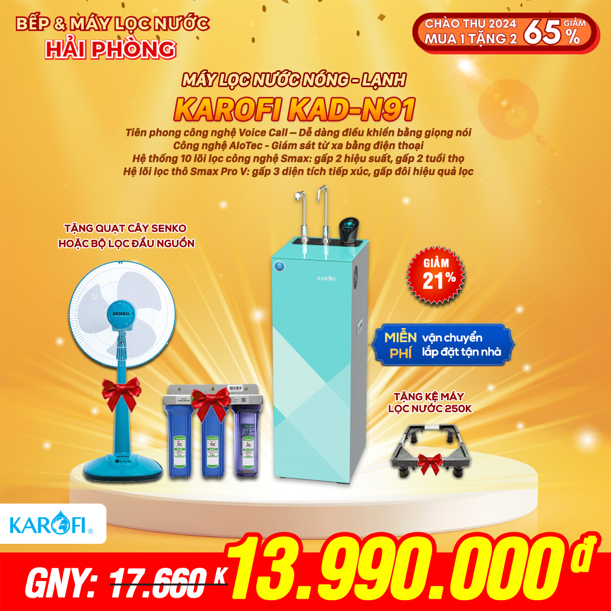 Máy lọc nước Karofi KAD-N91