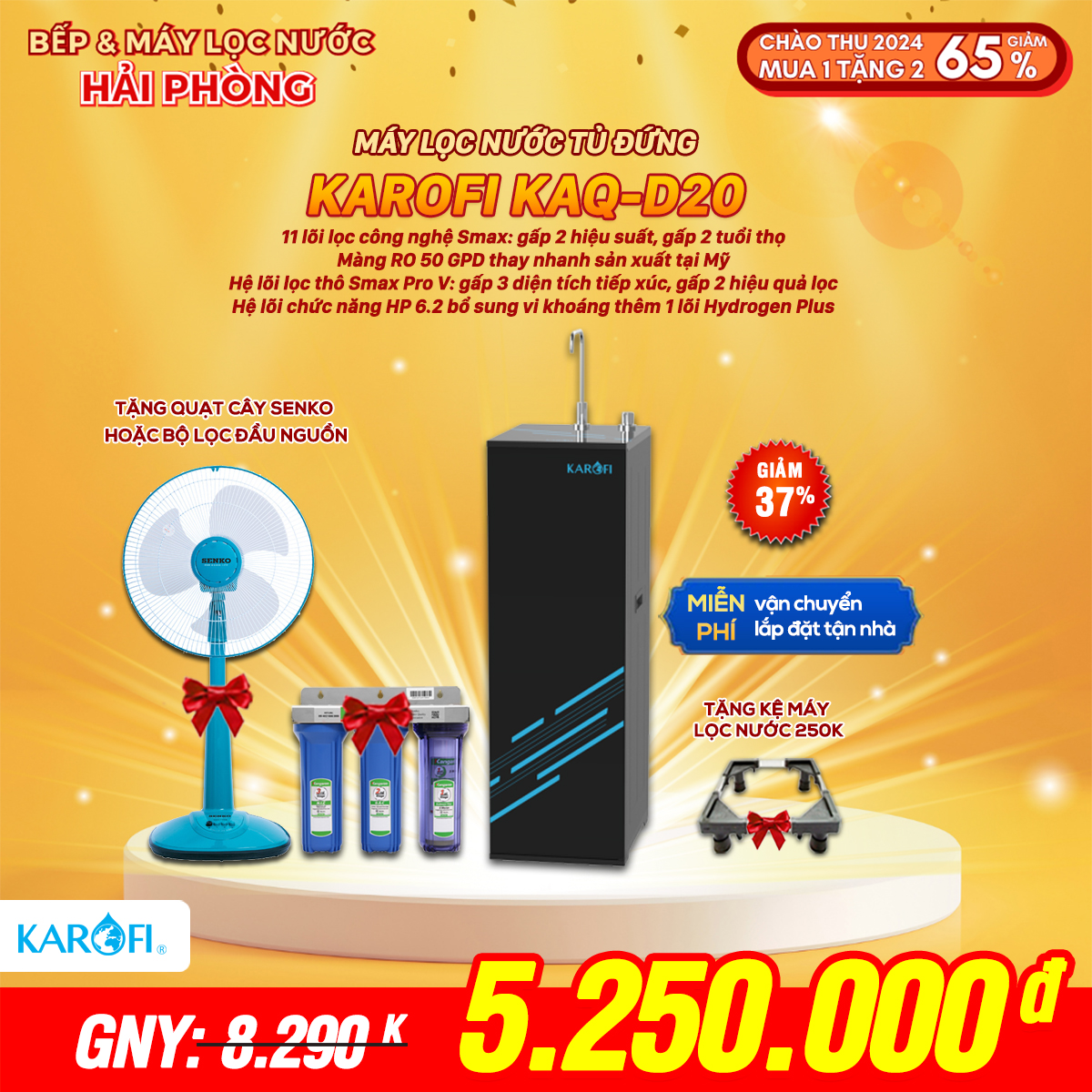 Máy lọc nước Karofi KAQ-D20