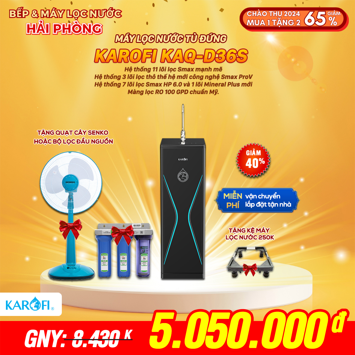 Máy lọc nước Karofi KAQ-D36S