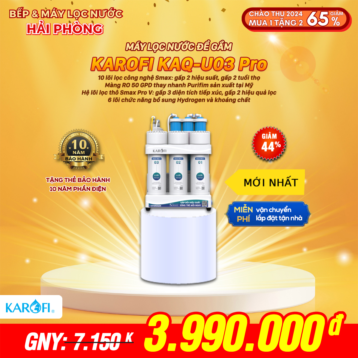 Máy lọc nước Karofi KAQ-U03 Pro