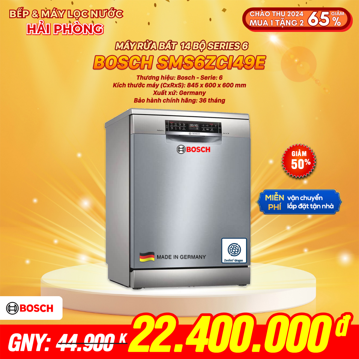 Máy rửa bát Bosch SMS6ZCI49E