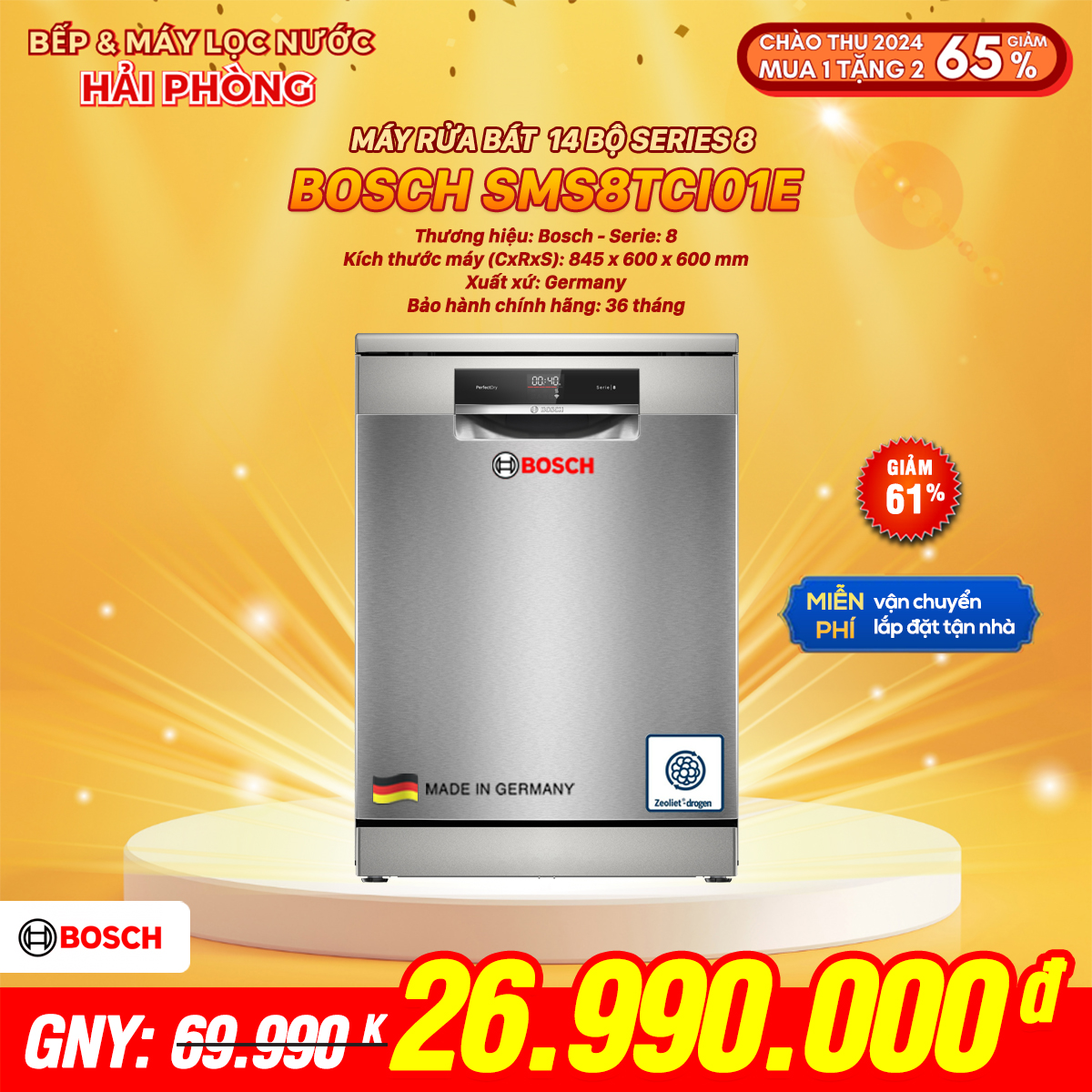 Máy rửa bát Bosch SMS8TCI01E