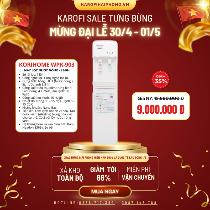 Korihome 903 Karofi Hải Phòng Sale Đại Lễ 30-04 2025
