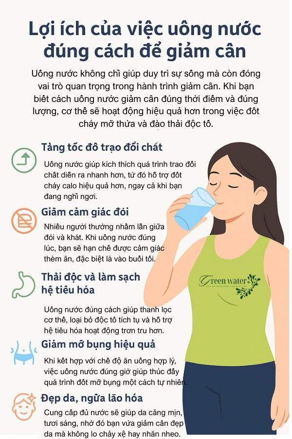 Cách uống nước để giảm cân, khung giờ uống nước giảm cân
