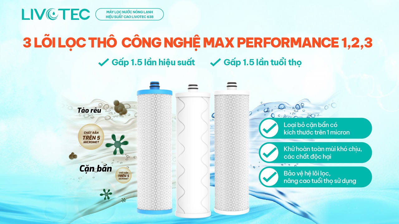 Lõi lọc thô Max Performance nâng hiệu suất Livotec 638